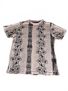 Good Vibes Pink Floral Print T-Shirt Size M